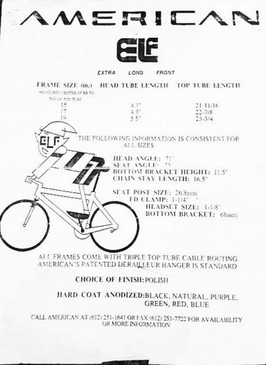1994 17" American ELF Frame