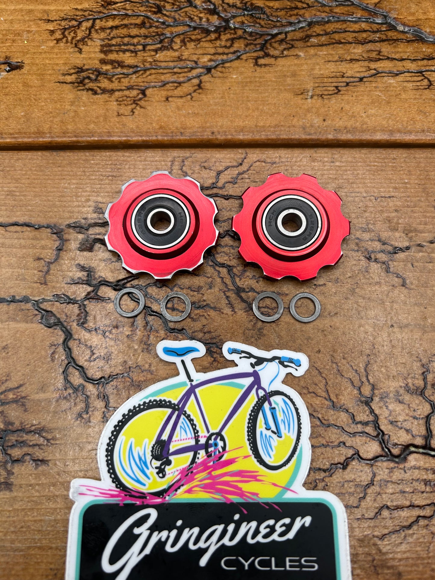 Red Anodized Derailleur Pulley Set