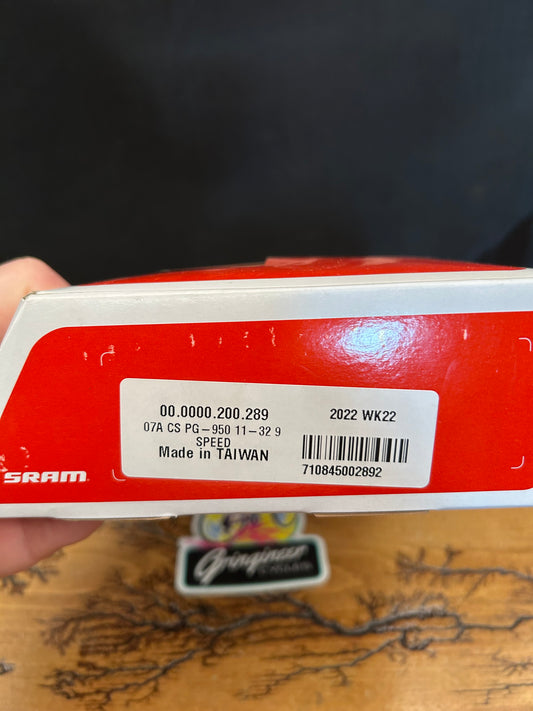 SRAM PG-950 11-32 9 Speed Cassette New