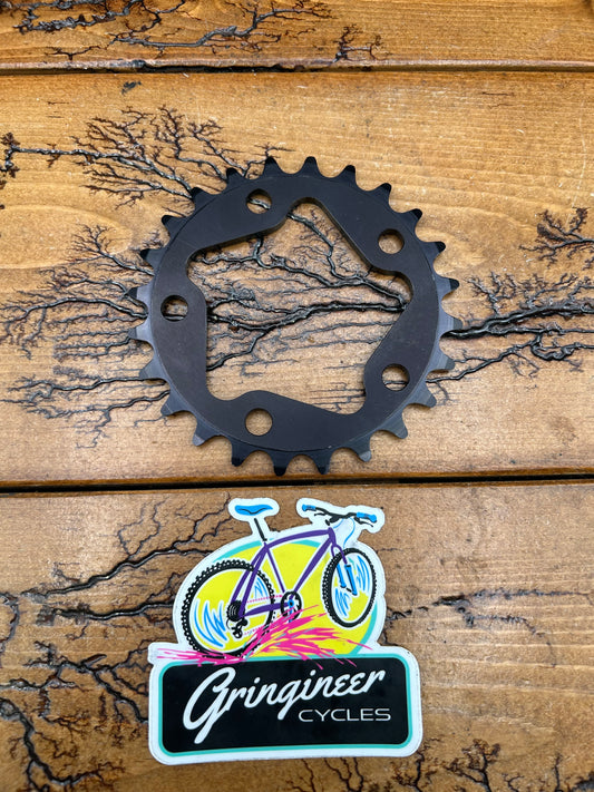 Blackspire 24 Tooth 74 BCD 5 Bolt Black Chainring NOS