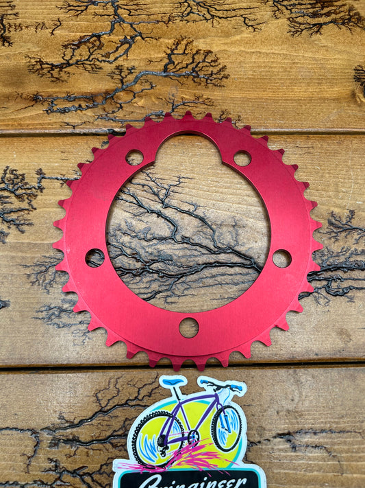 Blackspire 37 Tooth 110 BCD 5 Bolt Red Anodized Chainring NOS
