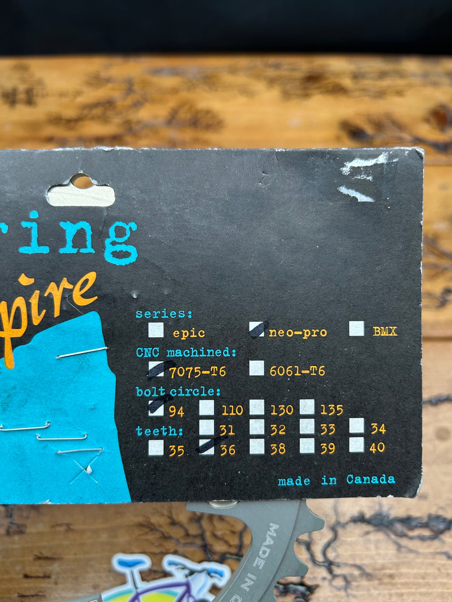 Blackspire Neo Pro 36 Tooth 94 BCD Chainring NOS