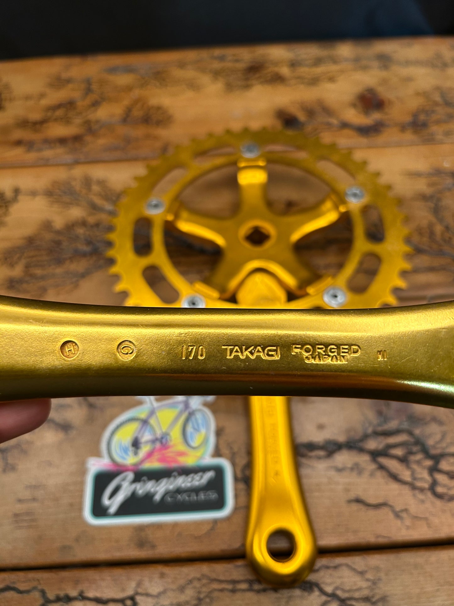 Takagi Tourney AD 170mm 44 Tooth Gold Anodized Crankset
