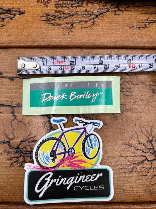 Rocky Mountain Hand Built By Derek Bailey Green and Gray Decal