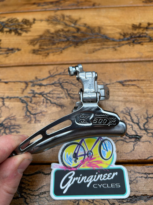 Shimano 600 Arabesque 28.6mm Clamp On Front Derailleur Bottom Pull