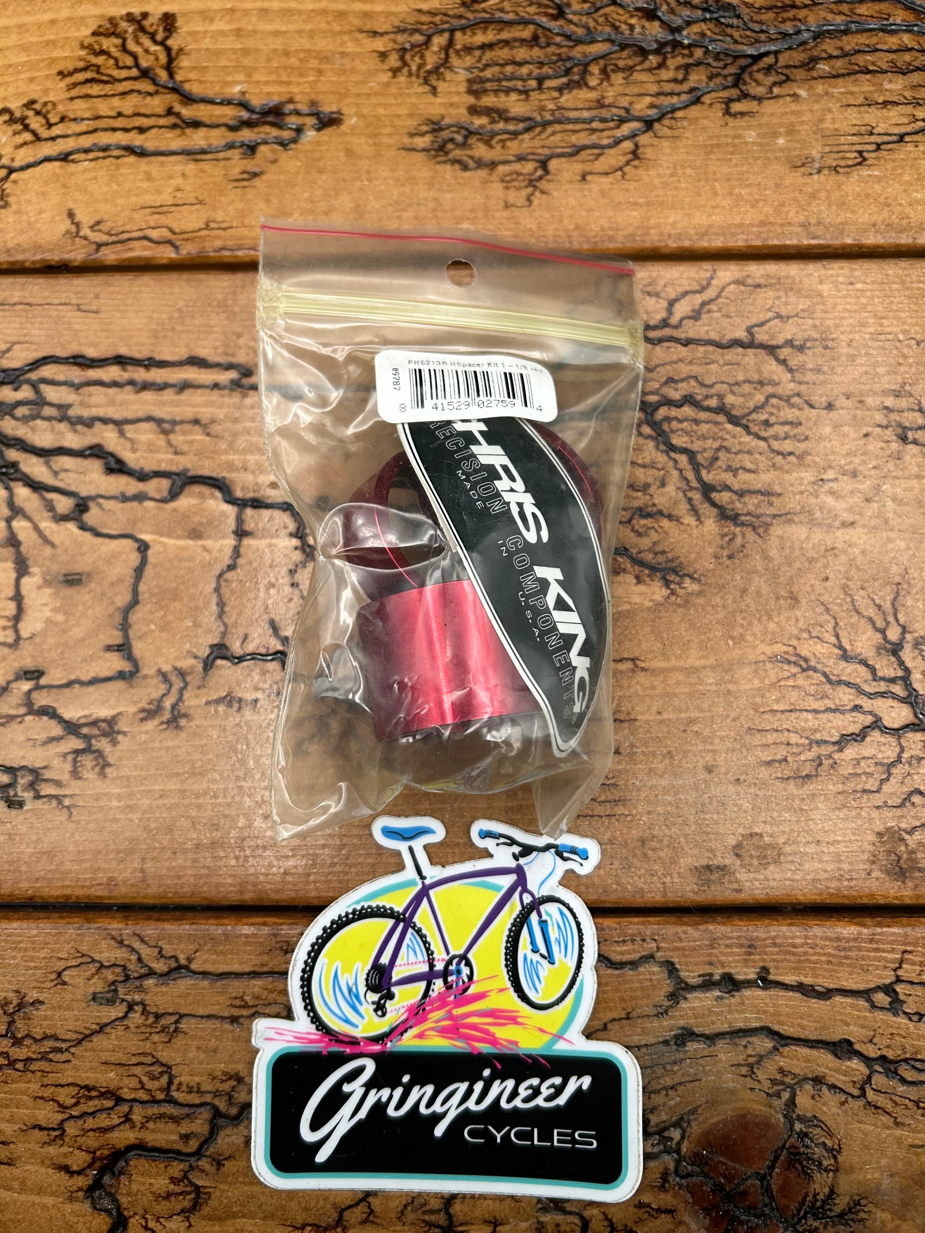 Chris King Red 1 1/8 Threadless Spacer Kit NOS – Gringineer Cycles