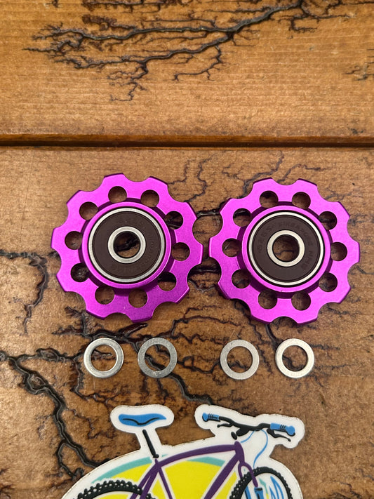 Carmichael Purple Anodized 10 Tooth Rear Derailleur Pulleys NOS