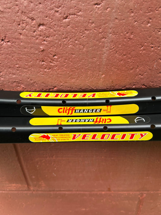Velocity Cliffhanger Black 36 Hole Disc Brake 26" Rims New