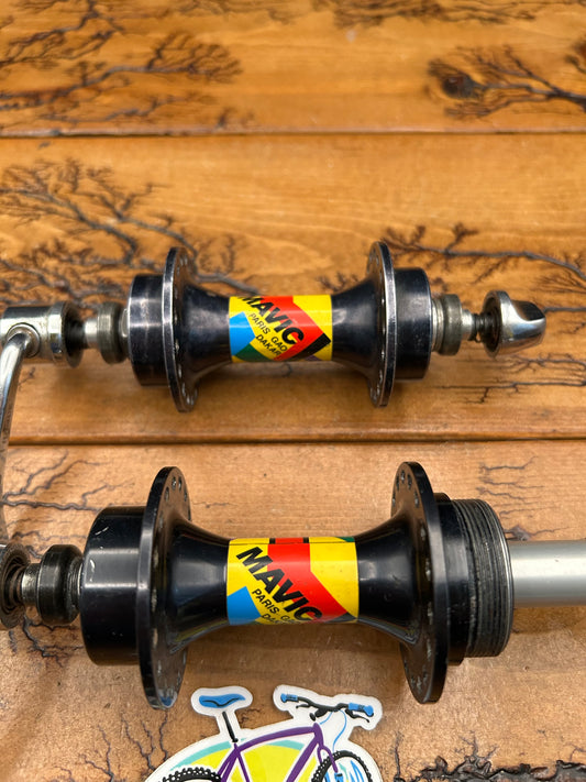 Mavic Paris Gao Dakar Black 36 Hole Hub Set With Skewers