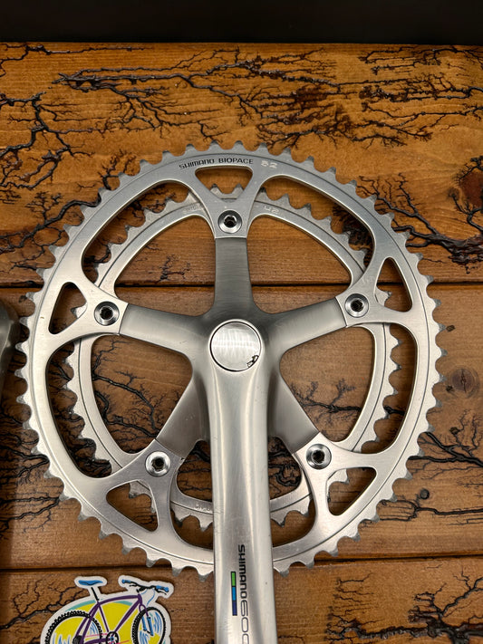 Shimano 600 Tri Color FC-6400 52/42 Biopace 172.5mm Crankset