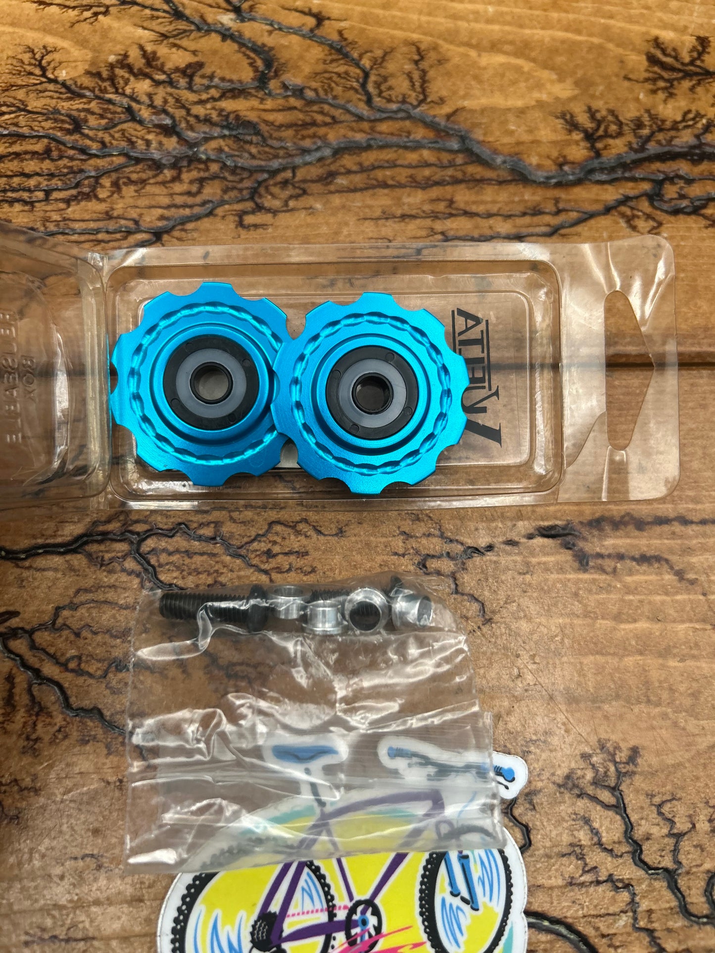 Vuelta Blue Anodized Rear Derailleur Pulleys NOS
