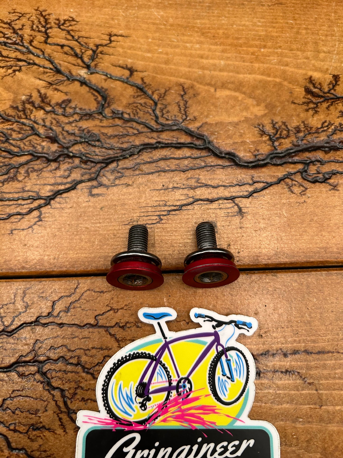 Red Anodized Crank Bolts