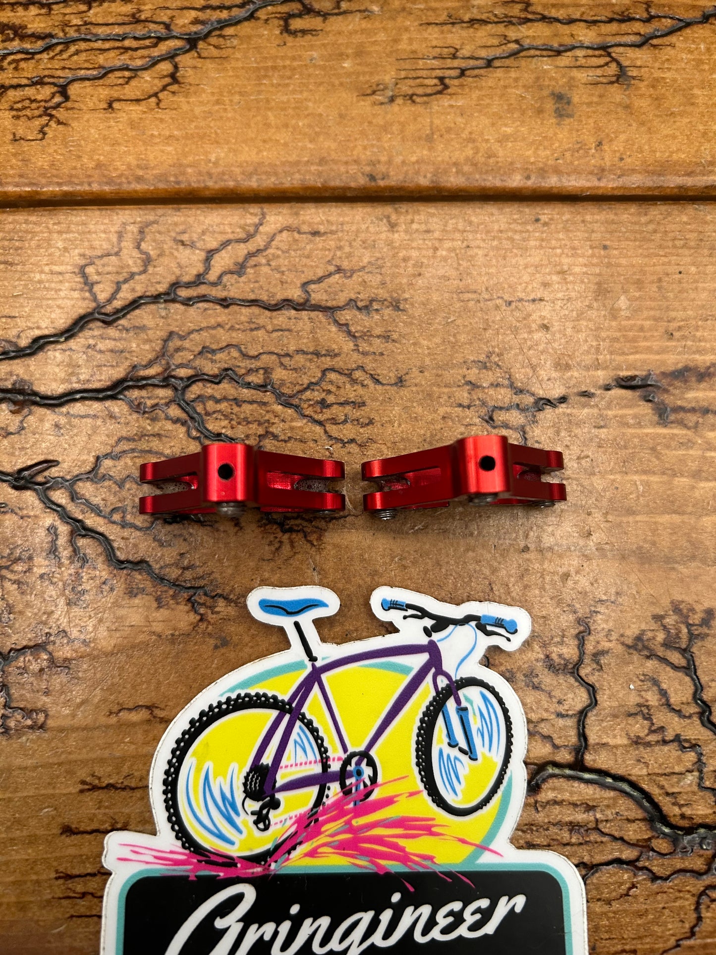 Red Anodized Brake Straddle Cable Hangers