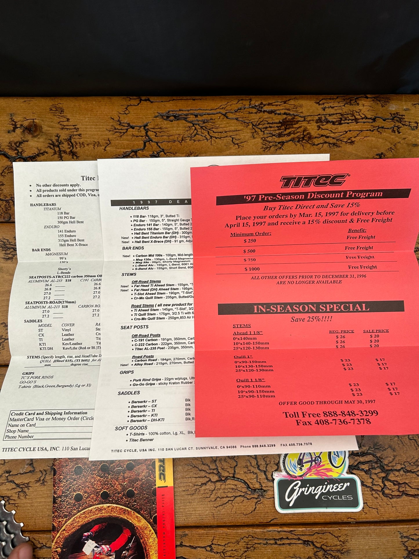 1997 Titec Catalog And Price Sheets