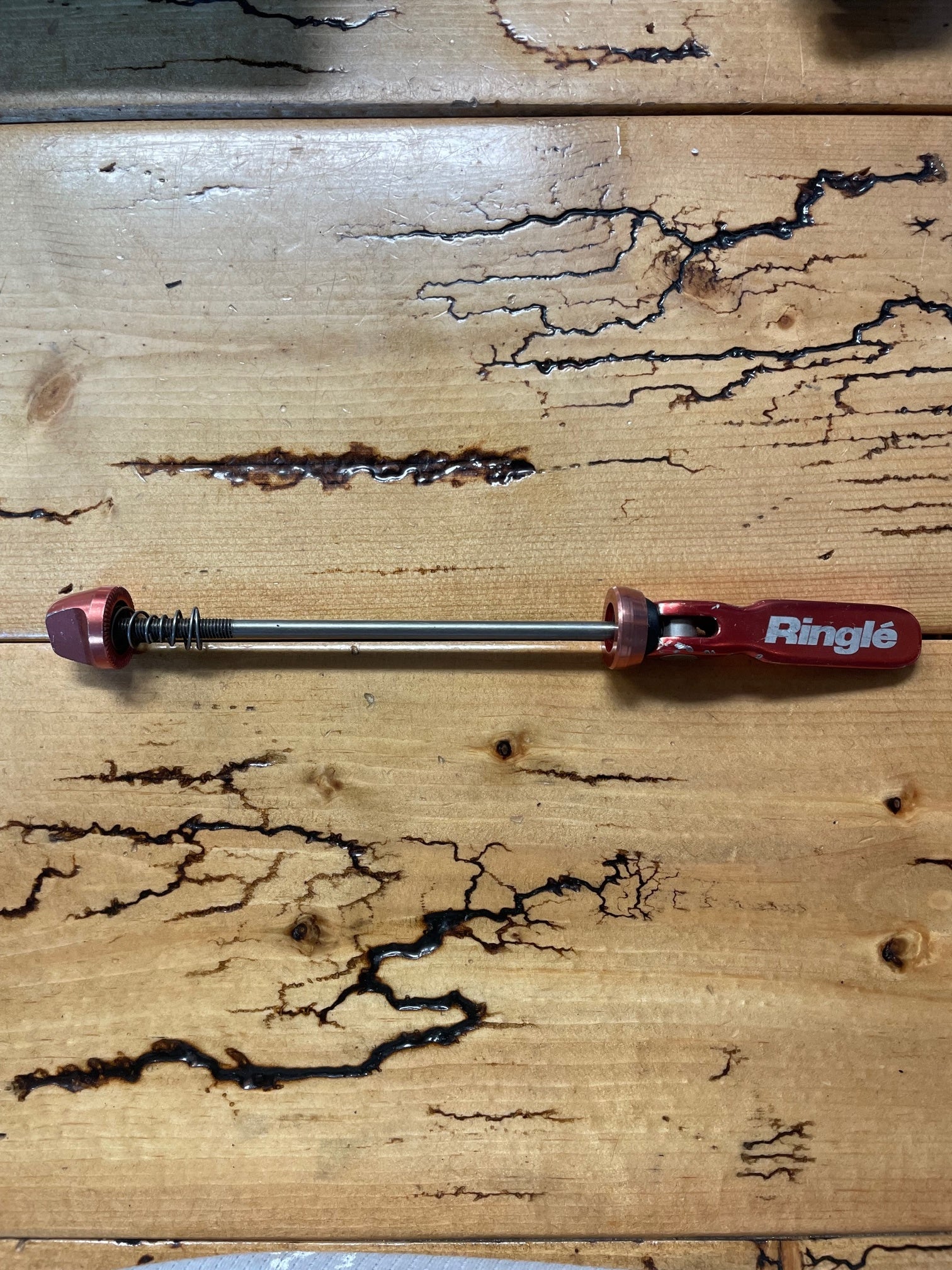 Ringle クイックリリース スキュワー リングル Ringle Red / Orange Front Quick Release Skewer – Gringineer Cycles