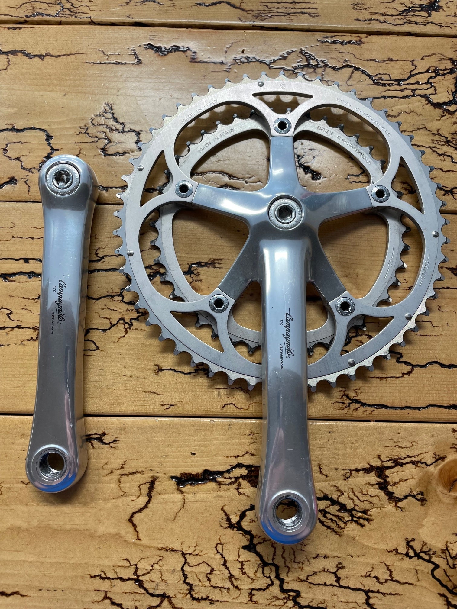 カンパニョーロ クランク Athena 170mm PCD 110mm Campagnolo Athena 53/42 170mm Crankset – Gringineer Cycles