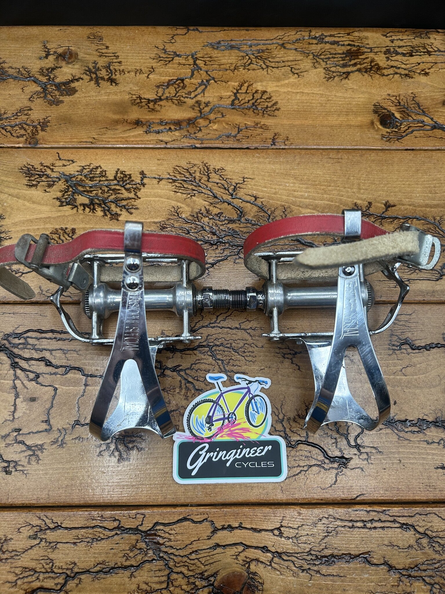 Campagnolo Record Strada Pedals With Toe Cages and Straps