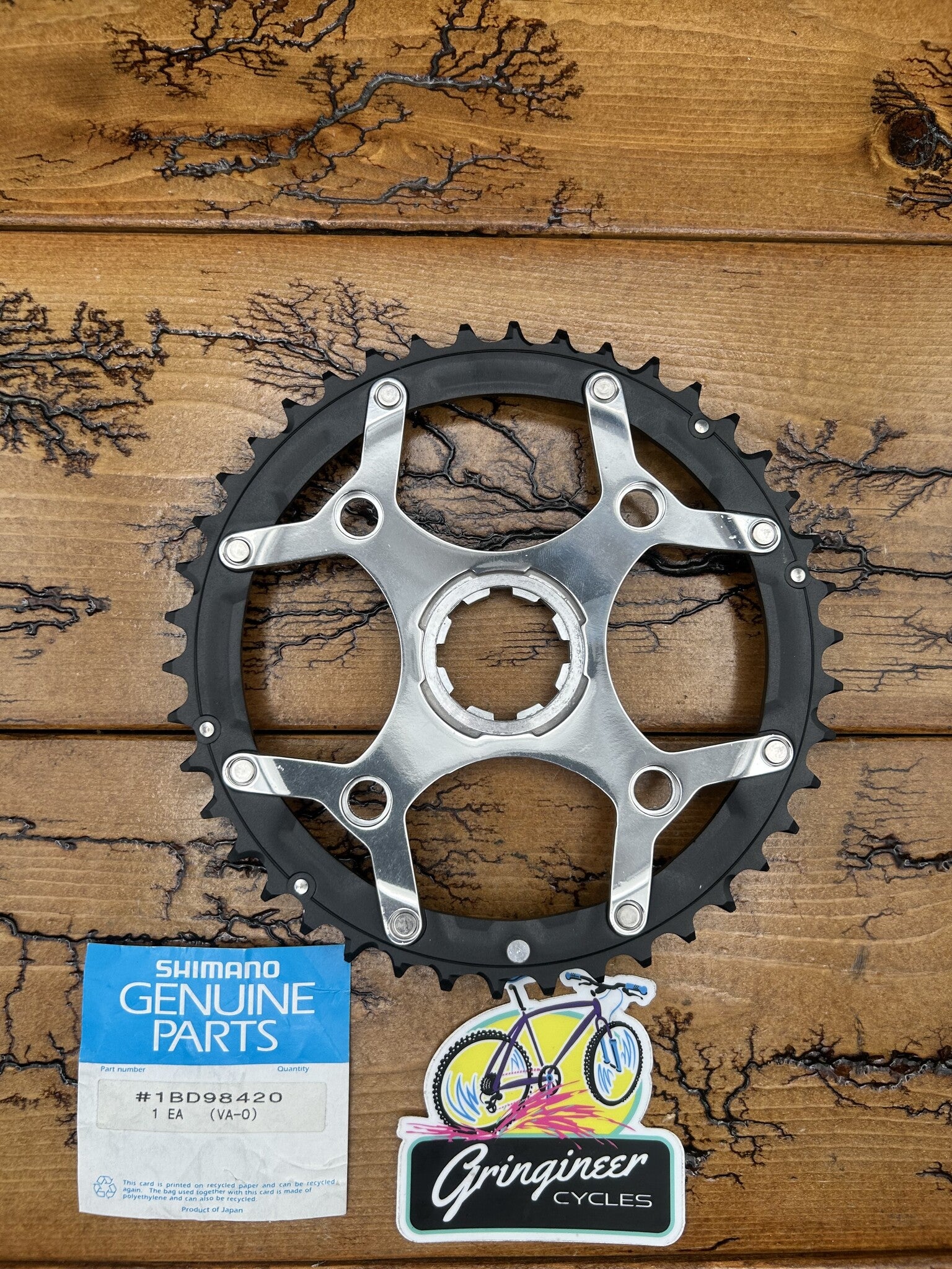 キコリン Shimano Deore LX M569 42 Tooth Chainring and Spider NOS