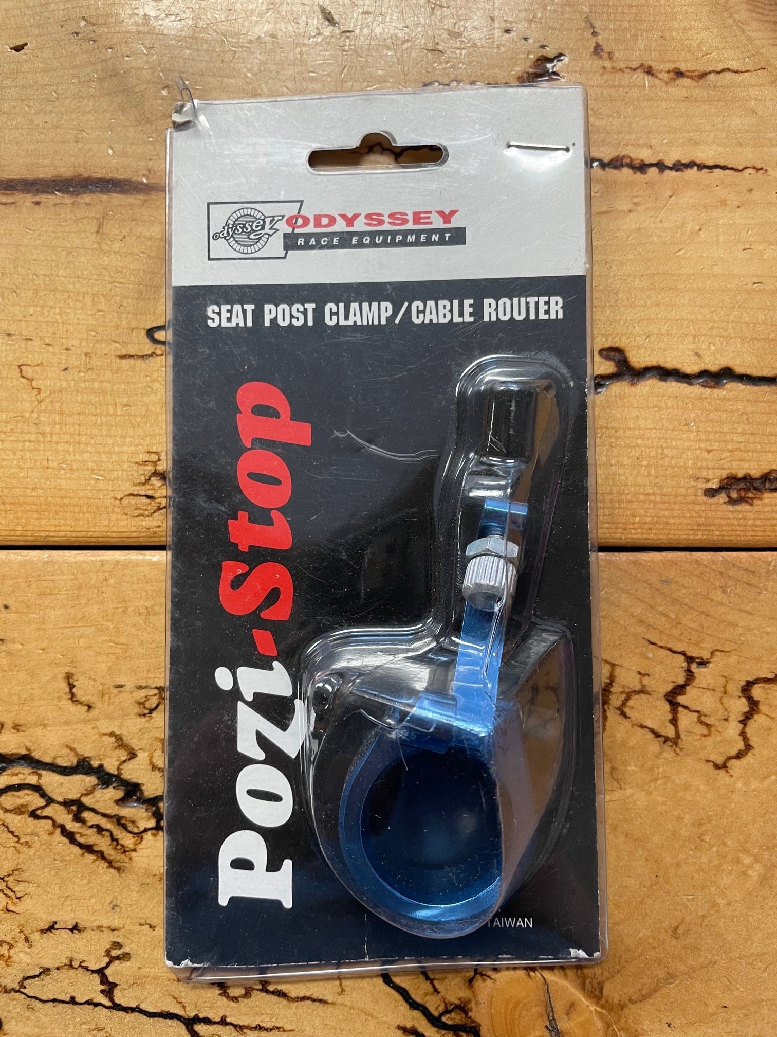 Odyssey Pozi Stop Seat Post Clamp and Cable Router Blue 25.4 NOS