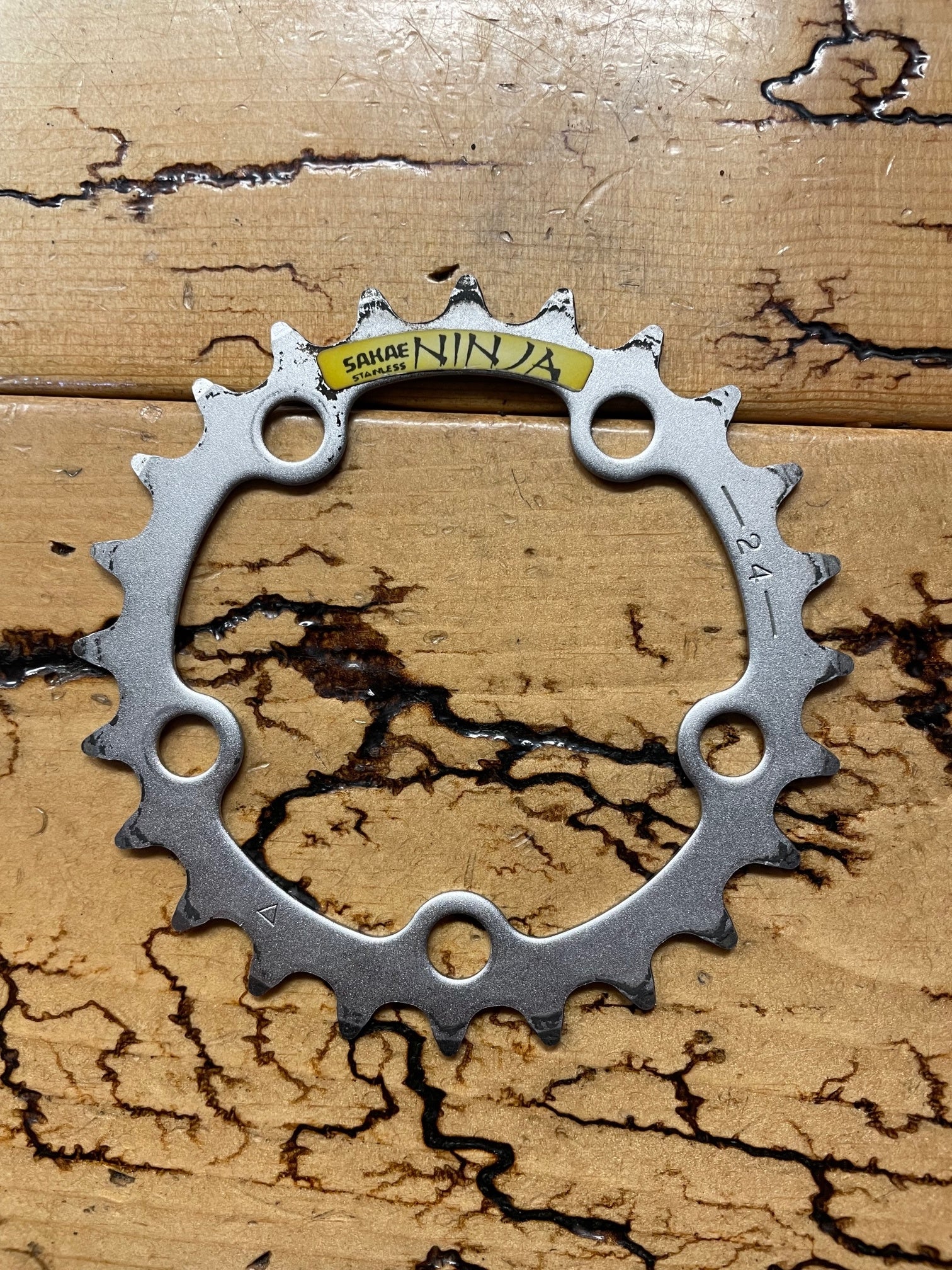 Sakae Ninja 24 Tooth Stainless Steel 5 Bolt 74BCD Chainring 24t