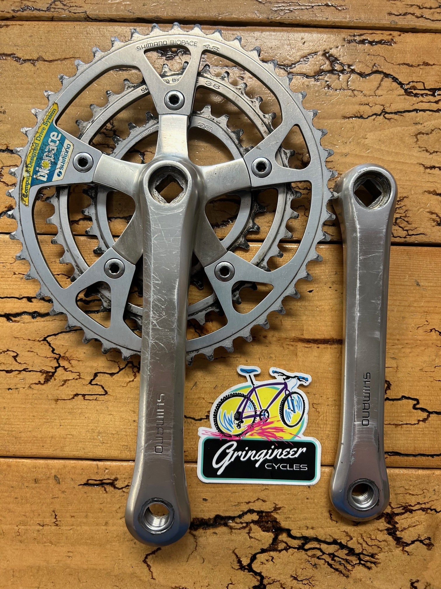 rennrad lakes txr 6006 Shimano 600EX M700 FC-6206 175mm 48/38/28 Crankset – Gringineer Cycles