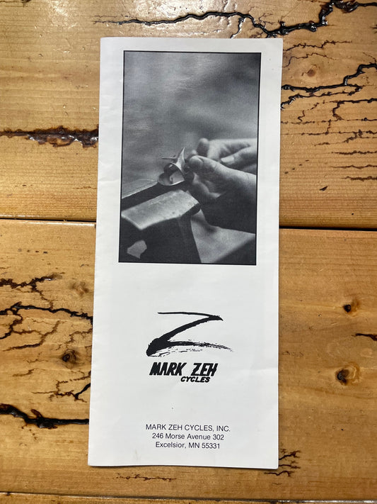 Mark Zeh Cycles Flyer and 1990 Price Sheet