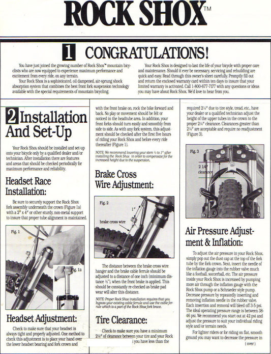 Rock Shox RS1 Tech Manuals