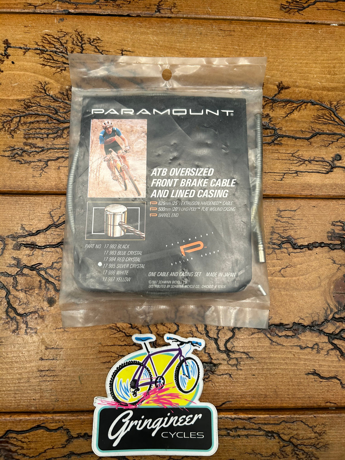 Paramount ATB Oversized Front Brake Cable and Lined Casing Silver Crystal NOS