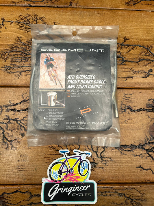 Paramount ATB Oversized Front Brake Cable and Lined Casing Silver Crystal NOS