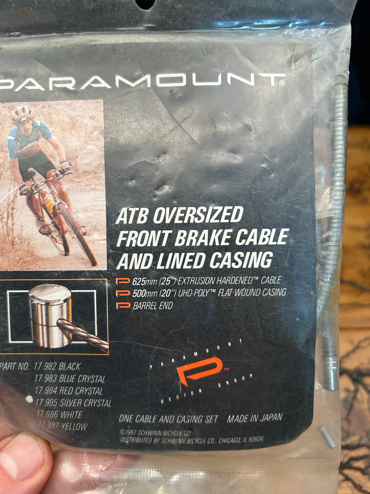Paramount ATB Oversized Front Brake Cable and Lined Casing Silver Crystal NOS