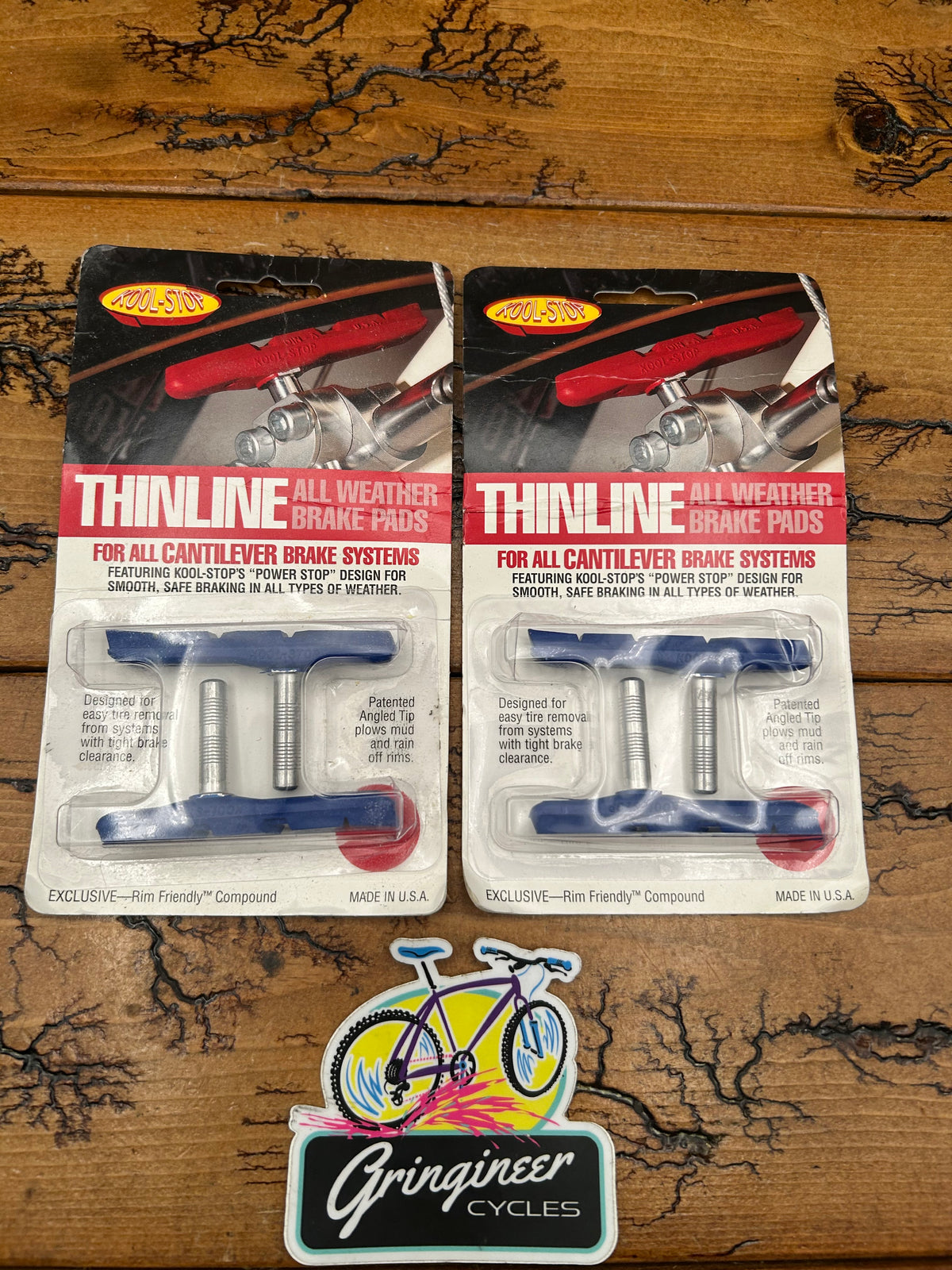 Kool-Stop Thinline All Weather Blue Cantilever Brake Pads Set of 4 NOS