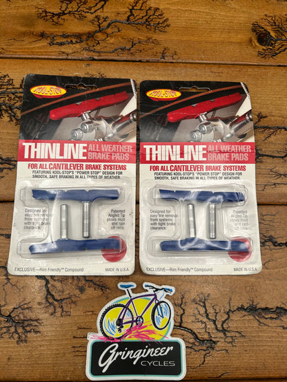 Kool-Stop Thinline All Weather Blue Cantilever Brake Pads Set of 4 NOS