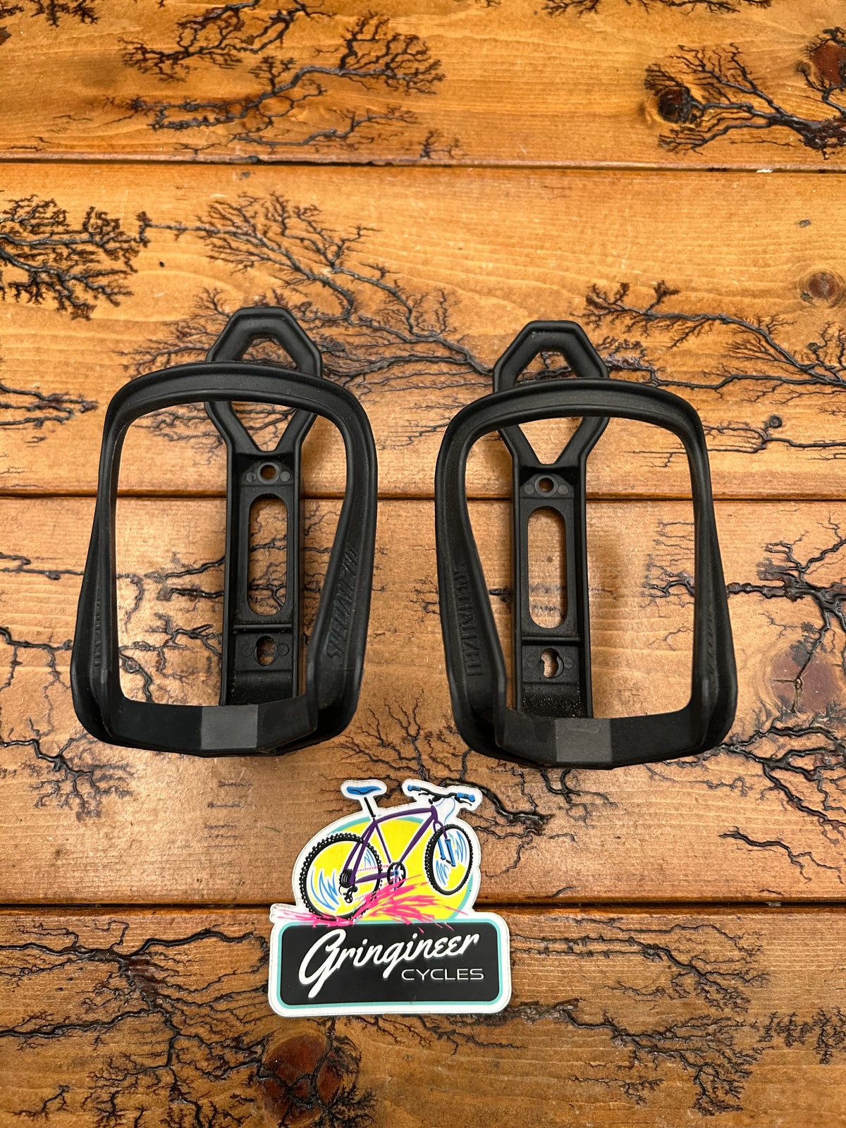 Specialized Black Vintage Plastic Water Bottle Cages Set Of 2