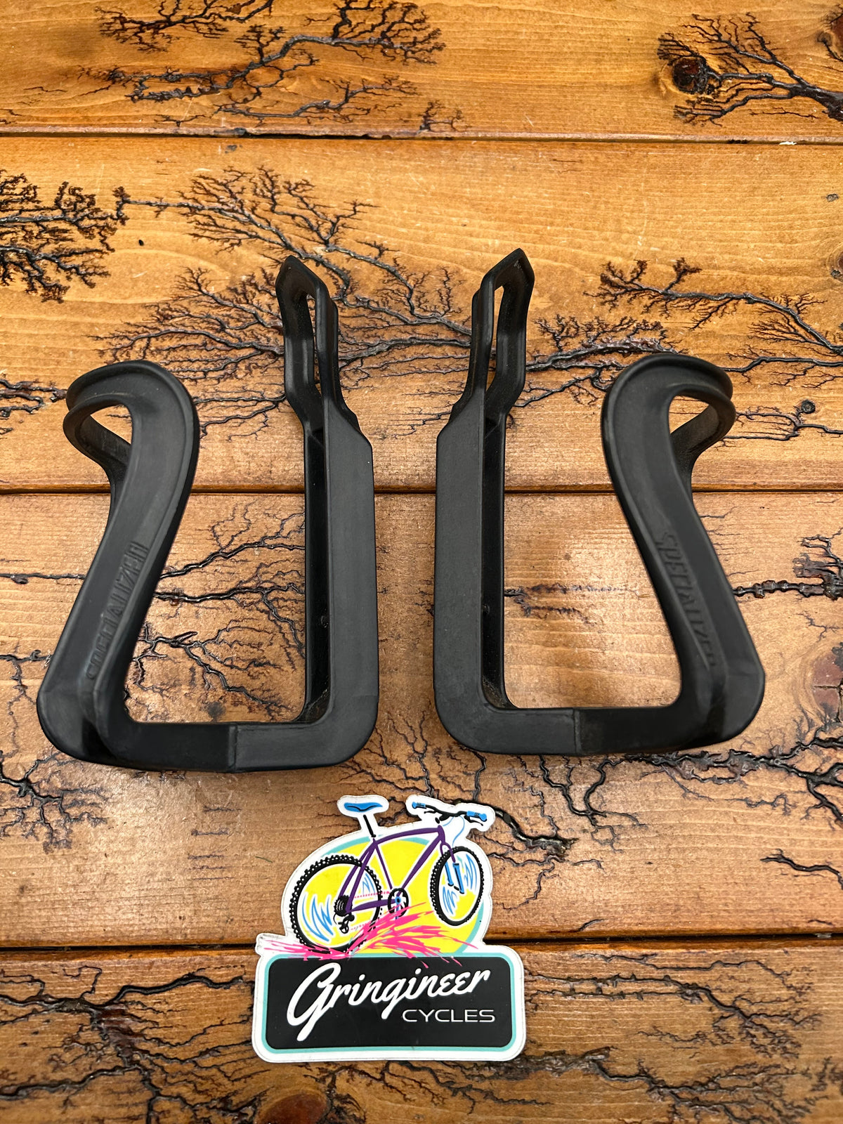 Specialized Black Vintage Plastic Water Bottle Cages Set Of 2