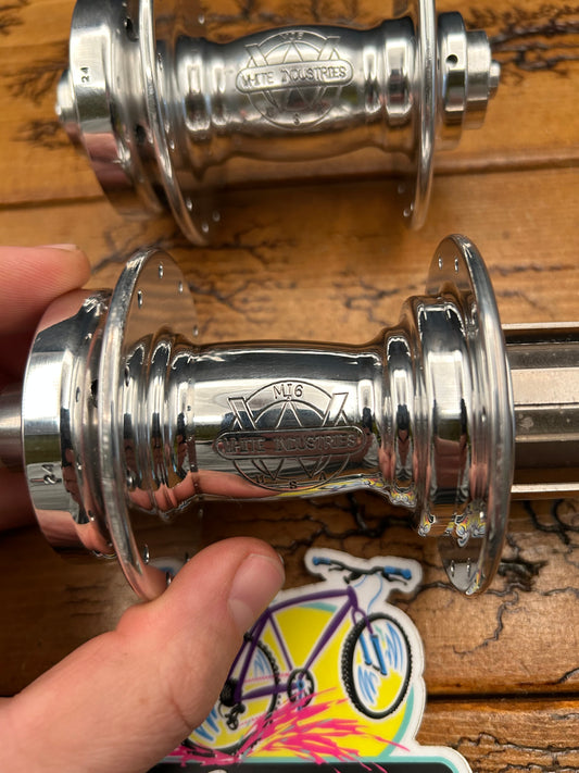 White Industries MI6 24 Hole 6 Bolt Disc Brake 100/135 Hub Set NOS