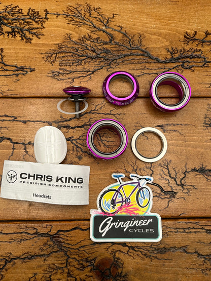 Chris King 3D Violet 1 1/8 Inch NoThreadset Threadless Headset New