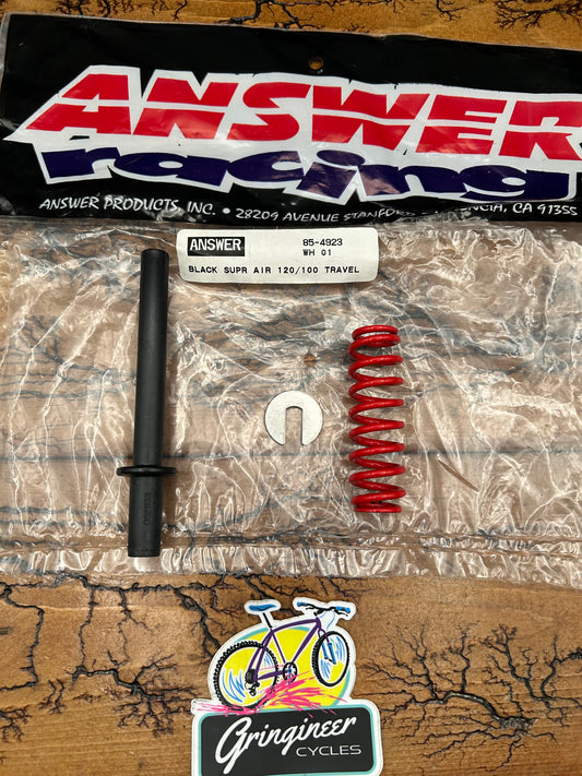 2002 Answer Manitou Black Super Air 100mm Compression Rod and Spring Travel Adjust Kit NOS