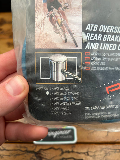 Paramount ATB Oversized Rear Brake Cable and Lined Casing Blue Crystal NOS