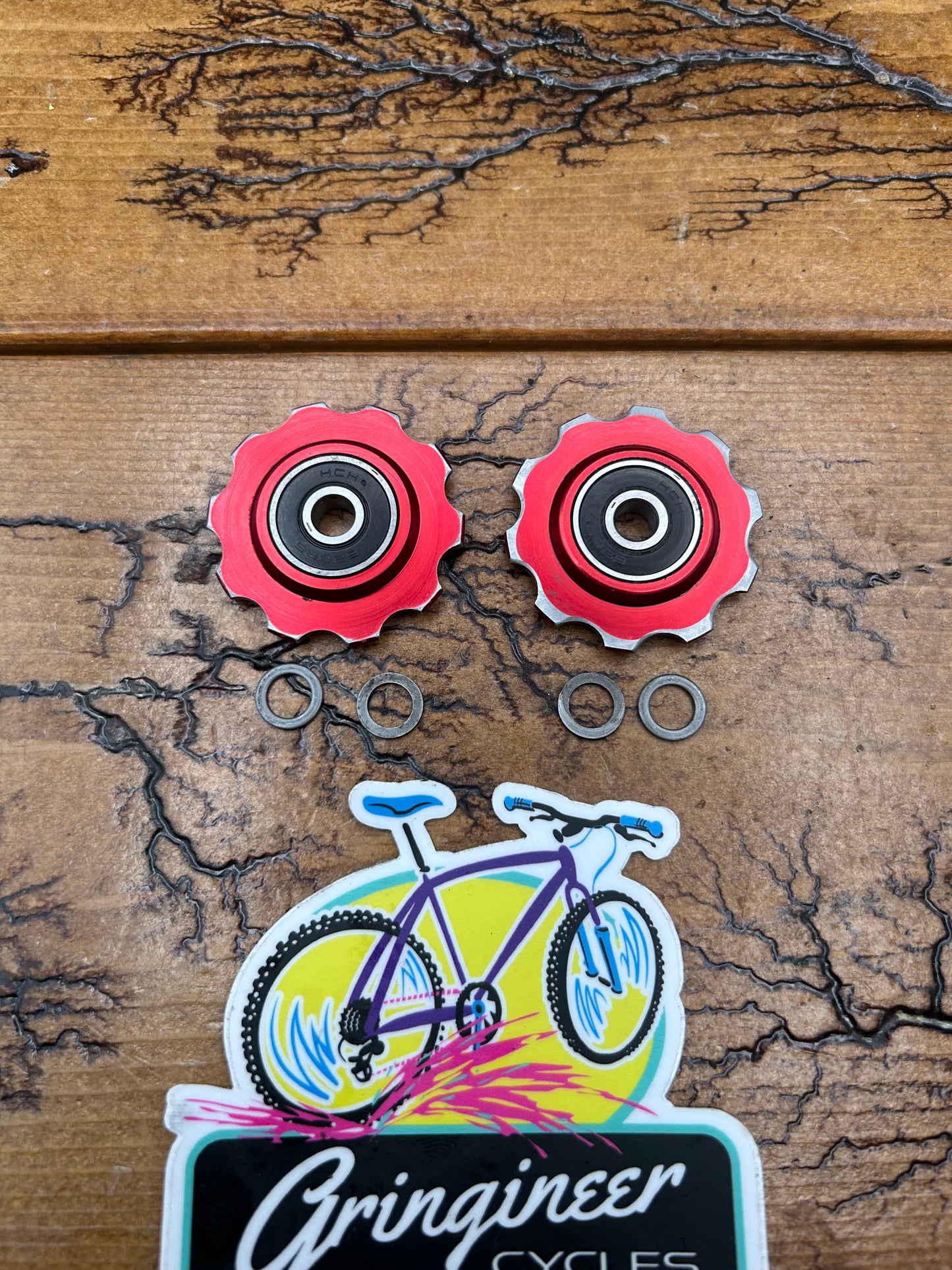 Red Anodized Derailleur Pulley Set