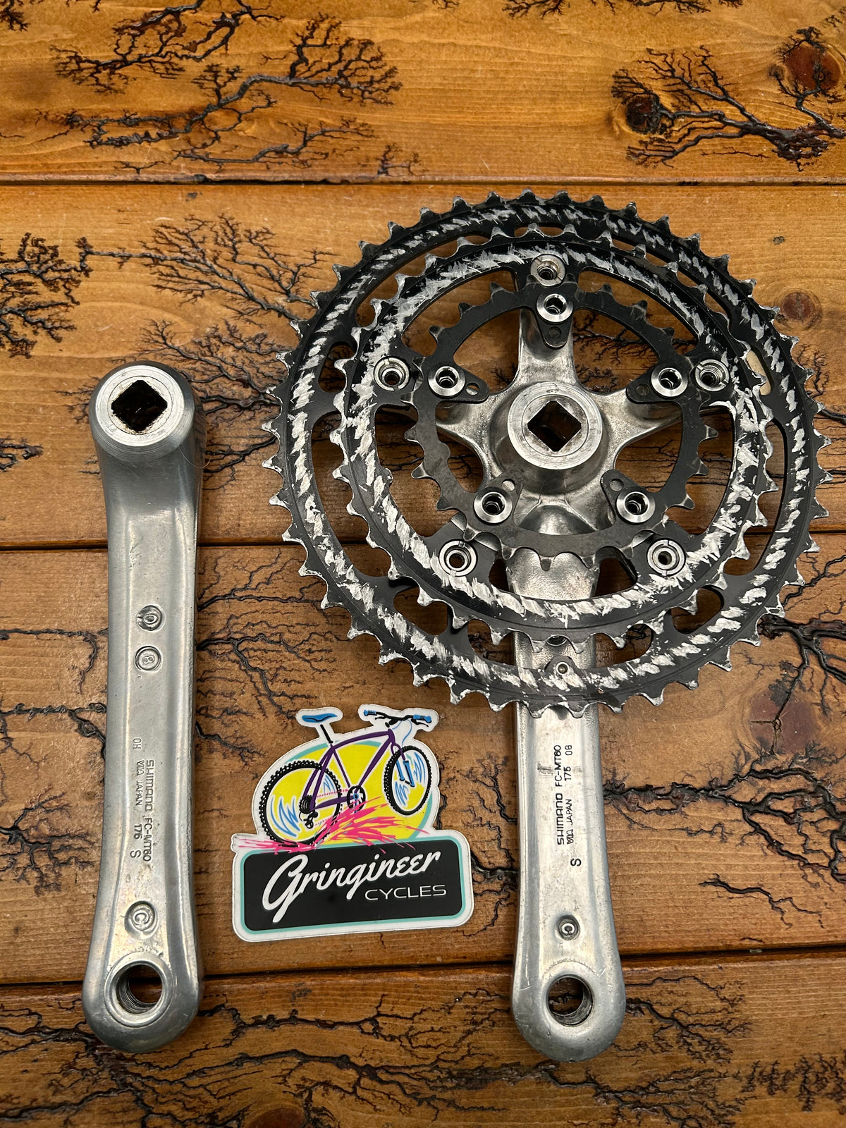 Shimano Deore FC-MT60 46/36/24 Black Chainrings 175mm Square Taper Crankset