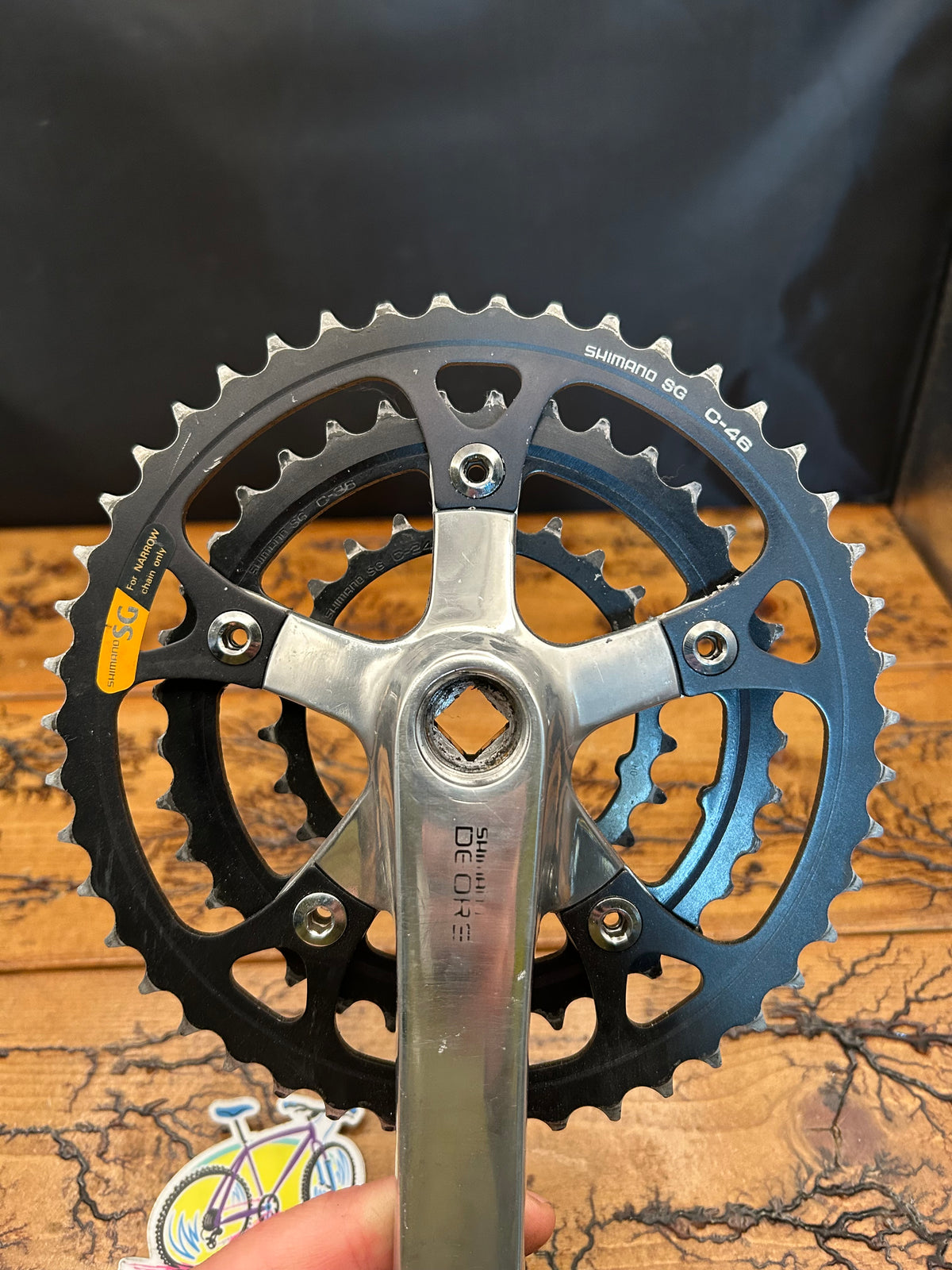 Shimano Deore FC-MT60 46/36/24 Black Chainrings 175mm Square Taper Crankset