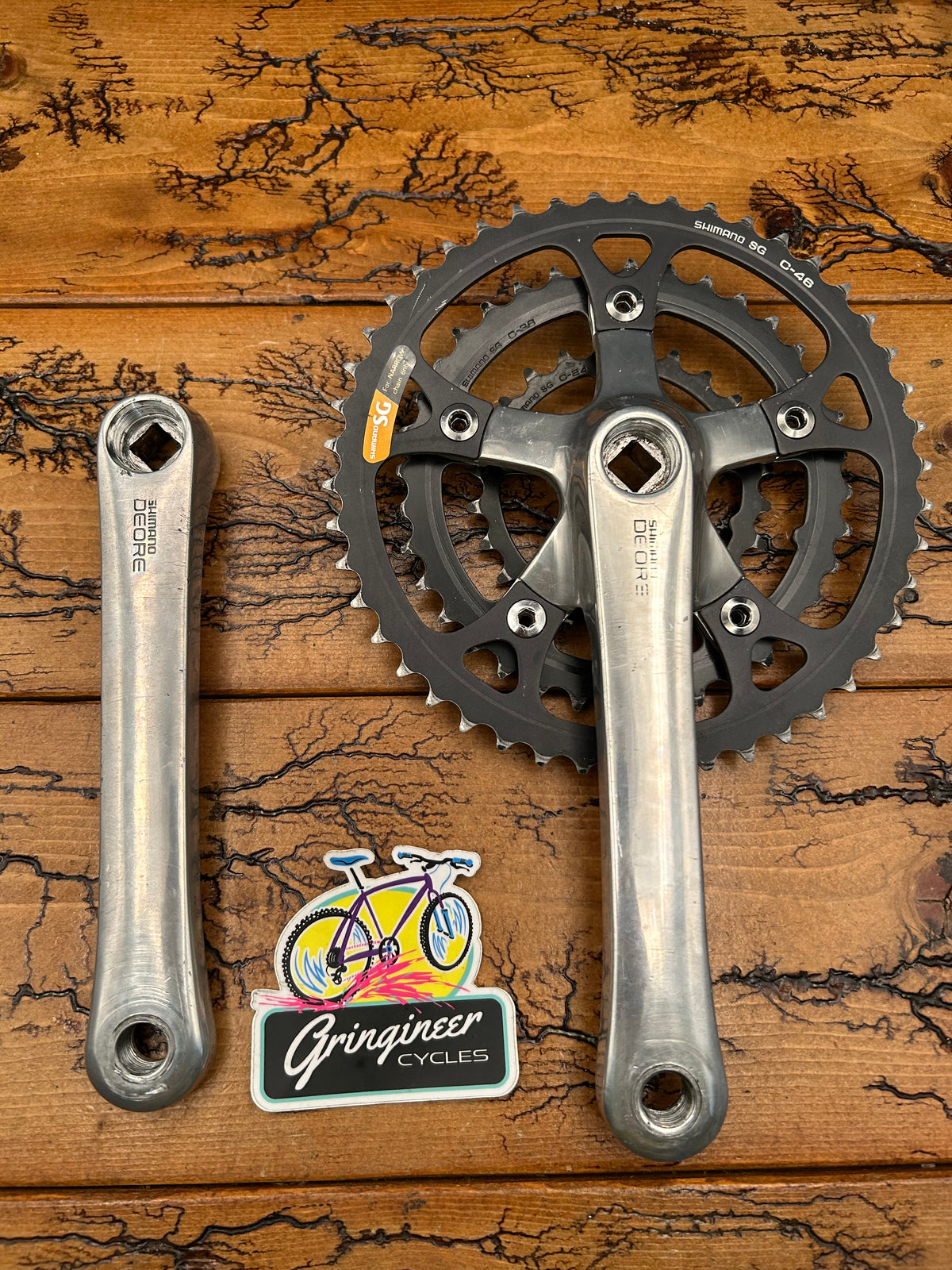 Shimano Deore FC-MT60 46/36/24 Black Chainrings 175mm Square Taper Crankset