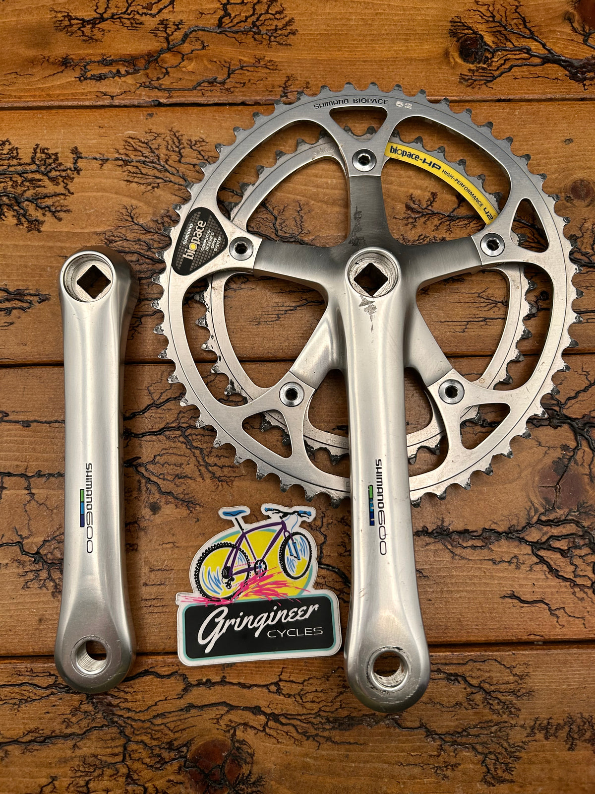 Shimano 600 Tri Color FC-6400 52/42 Biopace 170mm Crankset