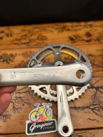 Shimano 600 Tri Color FC-6400 52/42 Biopace 170mm Crankset