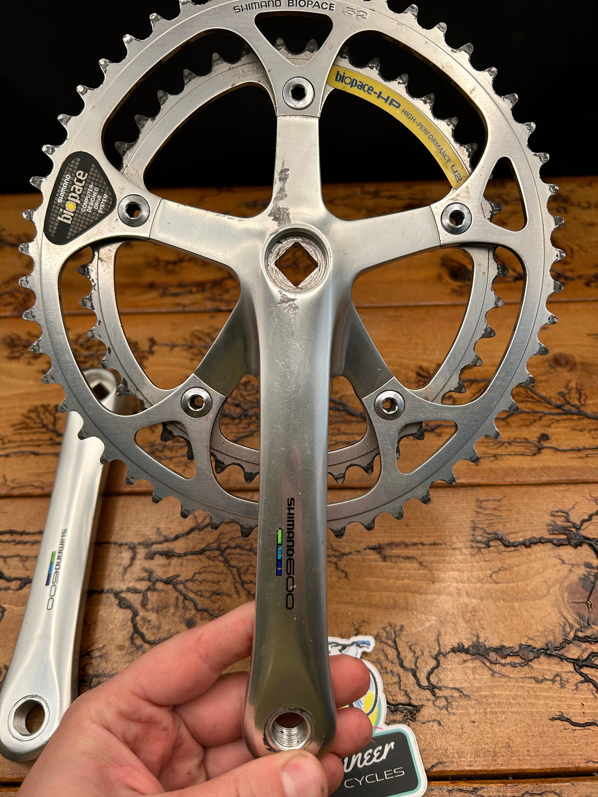 Shimano 600 Tri Color FC-6400 52/42 Biopace 170mm Crankset