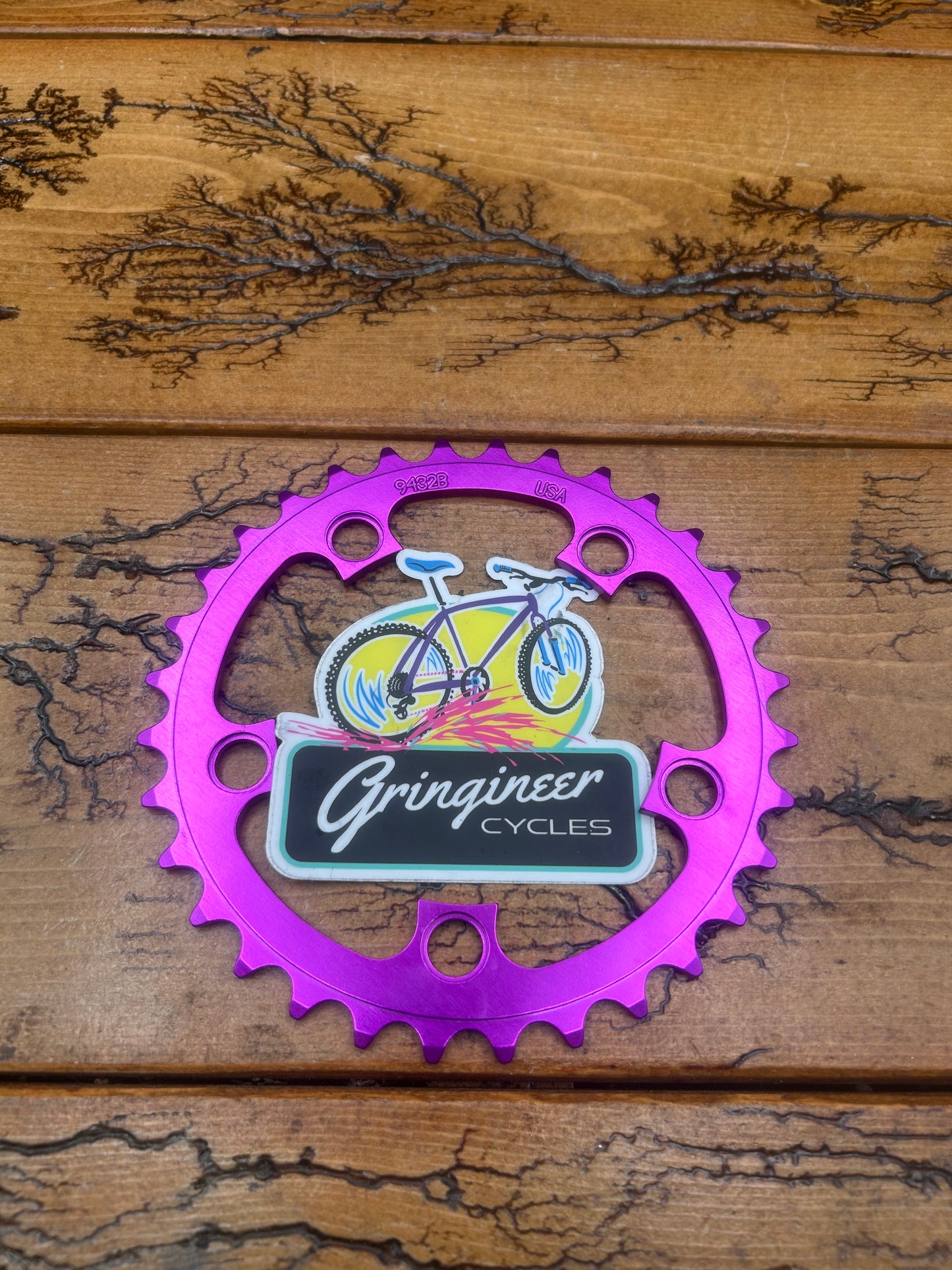 Purple Anodized 32 Tooth 94 BCD Chainring NOS