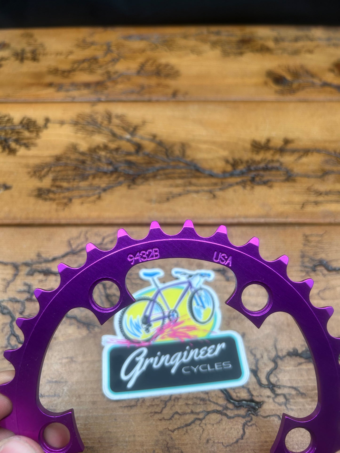 Purple Anodized 32 Tooth 94 BCD Chainring NOS