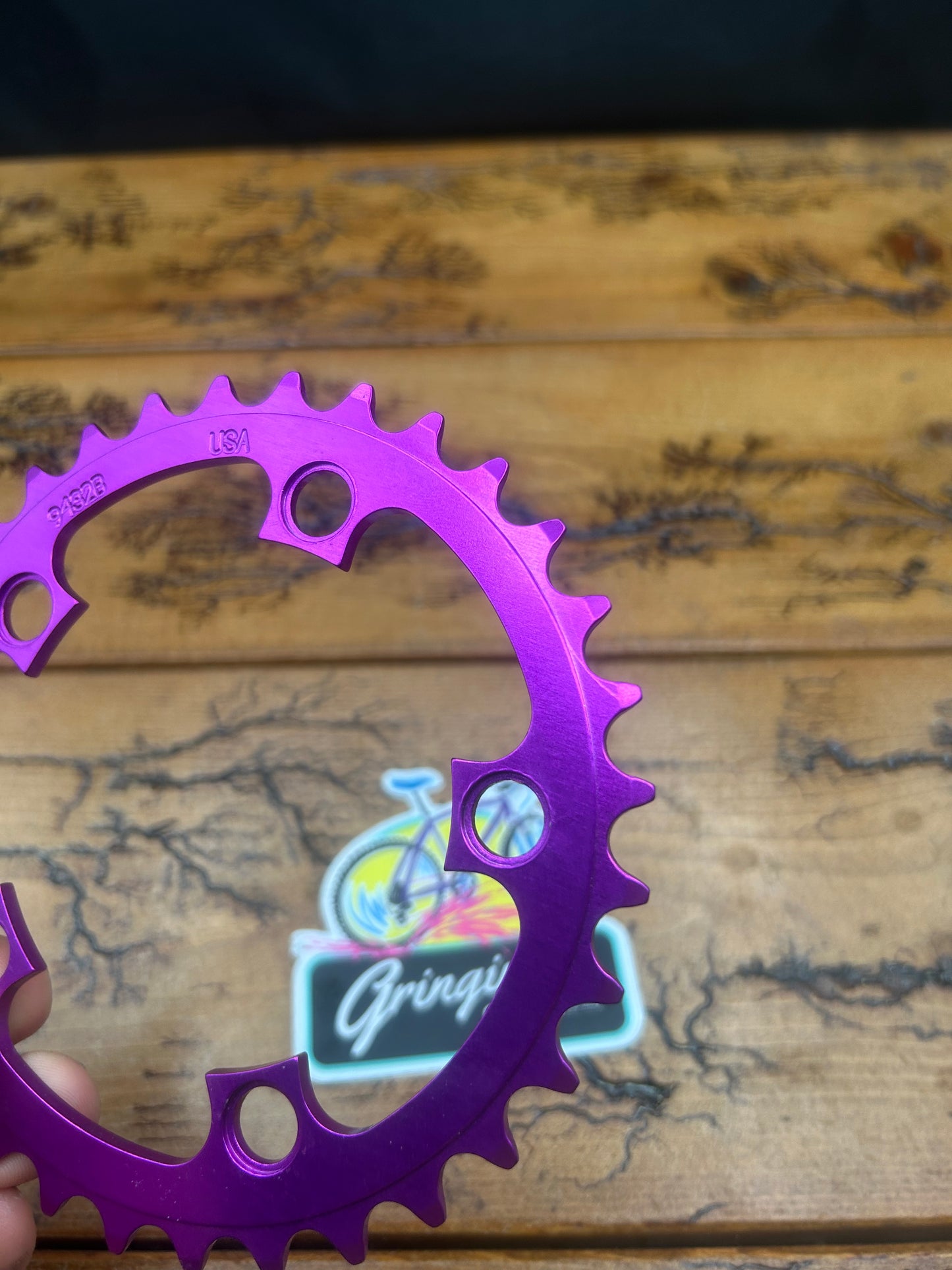 Purple Anodized 32 Tooth 94 BCD Chainring NOS