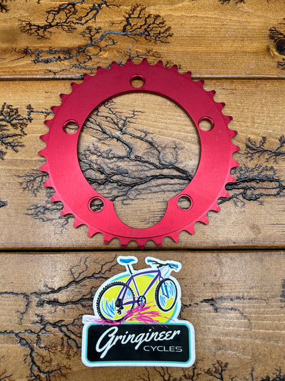 Blackspire 37 Tooth 110 BCD 5 Bolt Red Anodized Chainring NOS