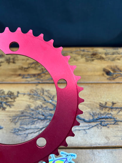 Blackspire 37 Tooth 110 BCD 5 Bolt Red Anodized Chainring NOS